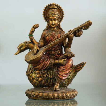 Handcrafted Bronze Saraswati Statue | Goddess of Knowledge & Music